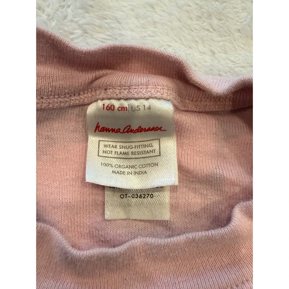 Hanna Andersson Pink‎ Black Cat Face Organic Cotton Pajama Top Kids 160 US 14